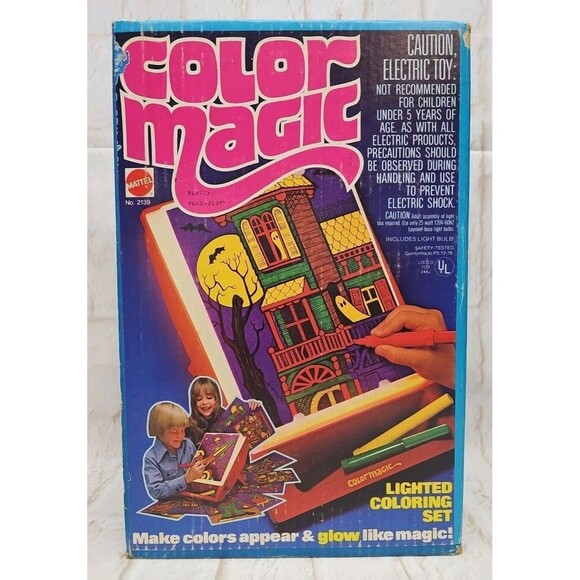 Vintage 1978 Mattel Color Magic Lighted Coloring Set Comple All Seal Bags